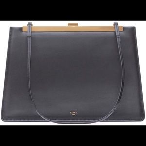 Celine Soft Clasp medium Black Gold, with posh Authentication card